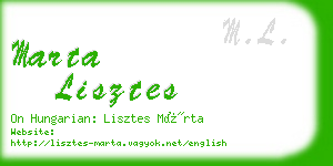 marta lisztes business card